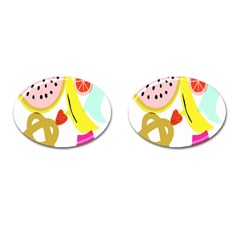 Fruit Watermelon Strawberry Banana Orange Shoes Lime Cufflinks (oval)