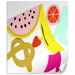 Fruit Watermelon Strawberry Banana Orange Shoes Lime Canvas 8  X 10 