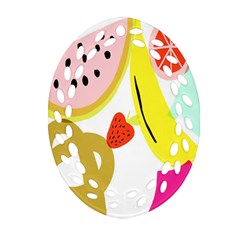 Fruit Watermelon Strawberry Banana Orange Shoes Lime Ornament (oval Filigree)