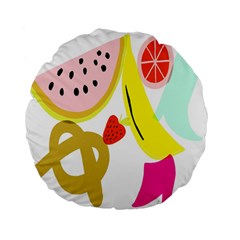 Fruit Watermelon Strawberry Banana Orange Shoes Lime Standard 15  Premium Flano Round Cushions by Alisyart