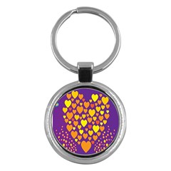 Heart Love Valentine Purple Orange Yellow Star Key Chains (round) 
