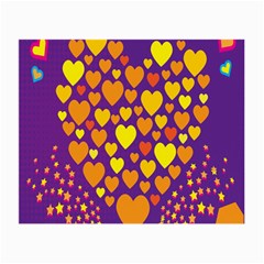 Heart Love Valentine Purple Orange Yellow Star Small Glasses Cloth by Alisyart
