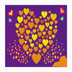 Heart Love Valentine Purple Orange Yellow Star Medium Glasses Cloth (2-side) by Alisyart