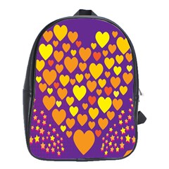 Heart Love Valentine Purple Orange Yellow Star School Bags(large) 