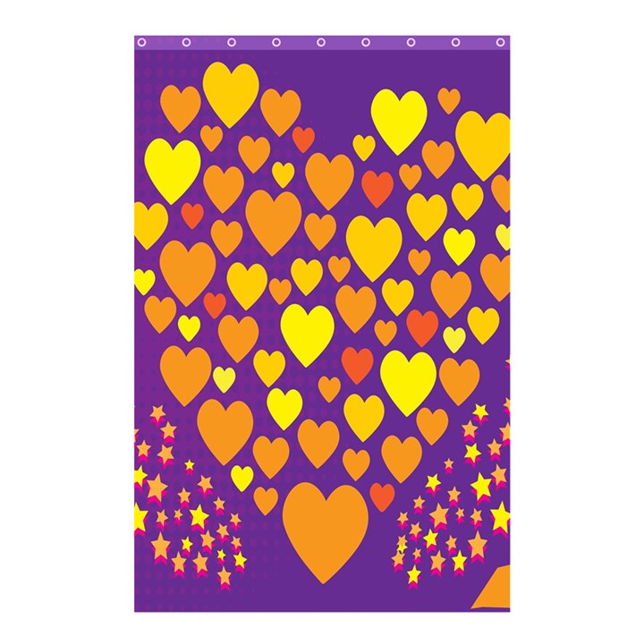 Heart Love Valentine Purple Orange Yellow Star Shower Curtain 48  x 72  (Small) 