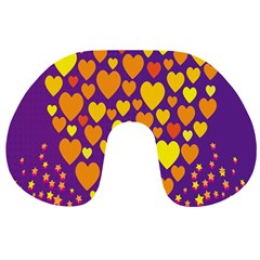 Heart Love Valentine Purple Orange Yellow Star Travel Neck Pillows by Alisyart