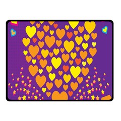 Heart Love Valentine Purple Orange Yellow Star Double Sided Fleece Blanket (small) 