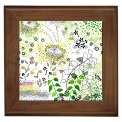 Flower Flowar Sunflower Rose Leaf Green Yellow Picture Framed Tiles