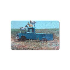 Goats On A Pickup Truck Magnet (name Card) by digitaldivadesigns