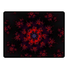 Fractal Abstract Blossom Bloom Red Fleece Blanket (small) by Amaryn4rt