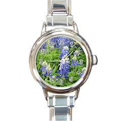 Blue Bonnets Round Italian Charm Watch