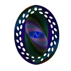 Ellipse Fractal Computer Generated Oval Filigree Ornament (two Sides) by Amaryn4rt