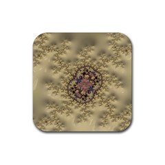 Fractal Art Colorful Pattern Rubber Coaster (square)  by Amaryn4rt