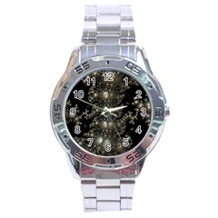 Fractal Math Geometry Backdrop Stainless Steel Analogue Watch by Amaryn4rt