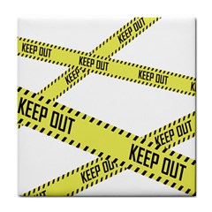 Keep Out Police Line Yellow Cross Entry Tile Coasters
