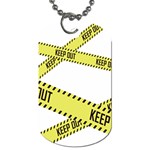 Keep Out Police Line Yellow Cross Entry Dog Tag (Two Sides) Back