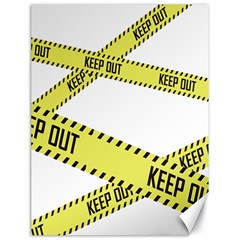 Keep Out Police Line Yellow Cross Entry Canvas 18  X 24  