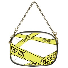 Keep Out Police Line Yellow Cross Entry Chain Purses (one Side) 