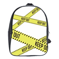 Keep Out Police Line Yellow Cross Entry School Bags(large) 