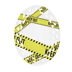 Keep Out Police Line Yellow Cross Entry Ornament (oval Filigree) by Alisyart