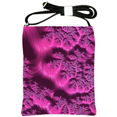 Fractal Artwork Pink Purple Elegant Shoulder Sling Bags by Amaryn4rt