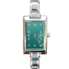 Leaf Green Blue Branch  Texture Thread Rectangle Italian Charm Watch by Alisyart