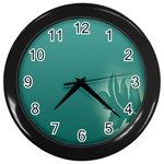 Leaf Green Blue Branch  Texture Thread Wall Clocks (Black) Front