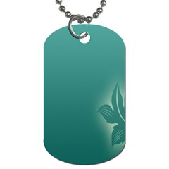 Leaf Green Blue Branch  Texture Thread Dog Tag (one Side) by Alisyart