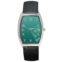 Leaf Green Blue Branch  Texture Thread Barrel Style Metal Watch by Alisyart