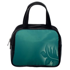 Leaf Green Blue Branch  Texture Thread Classic Handbags (one Side)