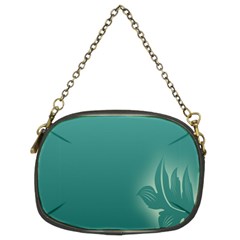 Leaf Green Blue Branch  Texture Thread Chain Purses (two Sides) 