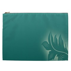 Leaf Green Blue Branch  Texture Thread Cosmetic Bag (xxl) 