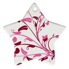 Leaf Pink Floral Star Ornament (two Sides)