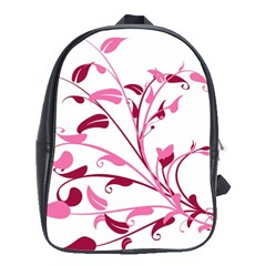 Leaf Pink Floral School Bags(large) 