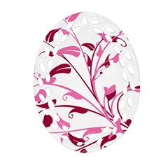 Leaf Pink Floral Ornament (oval Filigree)