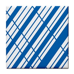 Line Blue Chevron Tile Coasters by Alisyart