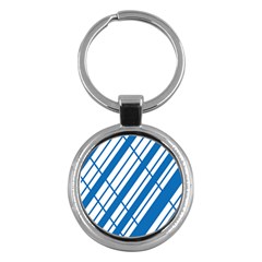 Line Blue Chevron Key Chains (round)  by Alisyart