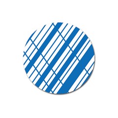 Line Blue Chevron Magnet 3  (round)