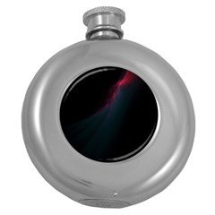 Lines Dark Sky Space Blue Round Hip Flask (5 Oz)