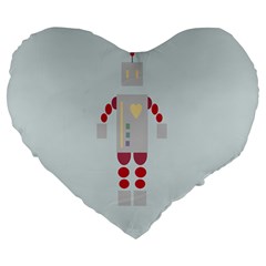Machine Engine Robot Large 19  Premium Heart Shape Cushions by Alisyart