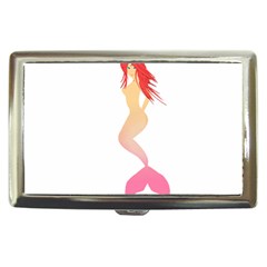 Mermaid Illustrator Beach Fish Sea Pink Red Cigarette Money Cases