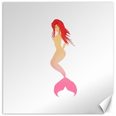 Mermaid Illustrator Beach Fish Sea Pink Red Canvas 12  X 12   by Alisyart