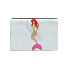 Mermaid Illustrator Beach Fish Sea Pink Red Cosmetic Bag (medium) 