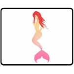 Mermaid Illustrator Beach Fish Sea Pink Red Fleece Blanket (Medium)  60 x50  Blanket Front