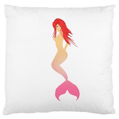 Mermaid Illustrator Beach Fish Sea Pink Red Large Cushion Case (one Side)