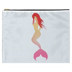 Mermaid Illustrator Beach Fish Sea Pink Red Cosmetic Bag (xxxl) 