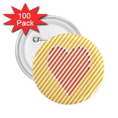 Little Valentine Pink Yellow 2 25  Buttons (100 Pack)  by Alisyart