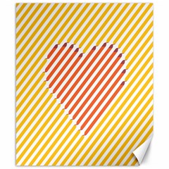 Little Valentine Pink Yellow Canvas 8  X 10  by Alisyart