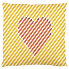 Little Valentine Pink Yellow Large Cushion Case (one Side)