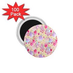 Flower Arrangements Season Floral Pink Purple Star Rose 1 75  Magnets (100 Pack) 